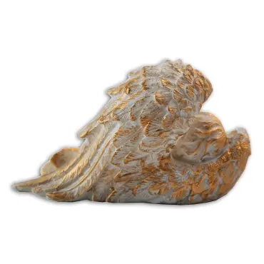 Dos de l'aile de l'Ange de Pâques droit mini, ses plumes dorées en relief