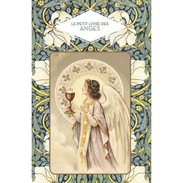 Le petit livre des anges de Nicole Masson : couverture à l'ange au calice, cadre de fleurs blanches