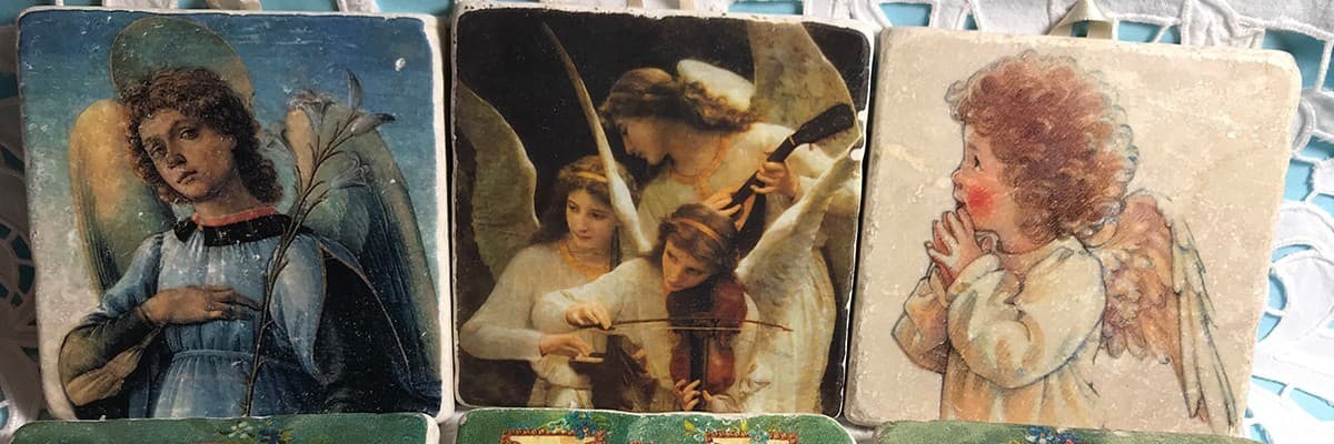 Ravenne Ange - La Boutique des Anges - Plaque de marbre Ange - Vente d' Ange